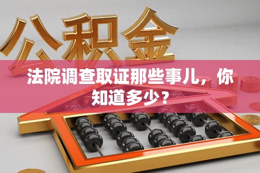 龙文法院调查取证那些事儿，你知道多少？