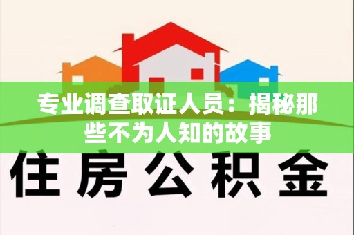 龙文专业调查取证人员：揭秘那些不为人知的故事