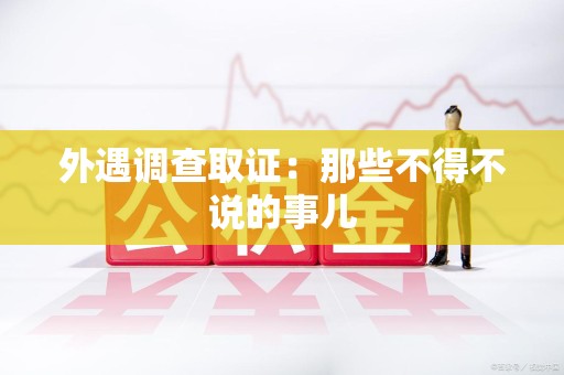 龙文外遇调查取证：那些不得不说的事儿