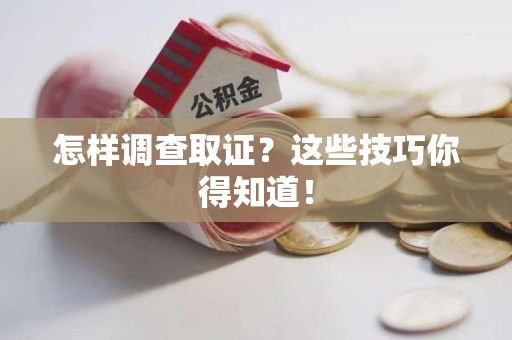 龙文怎样调查取证？这些技巧你得知道！