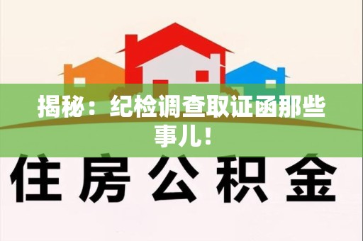 龙文揭秘：纪检调查取证函那些事儿！