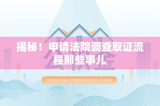 龙文揭秘！申请法院调查取证流程那些事儿