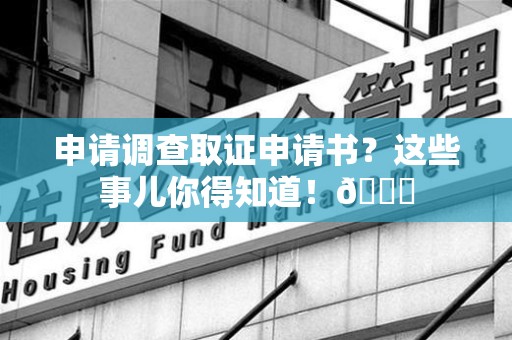 龙文申请调查取证申请书？这些事儿你得知道！😎