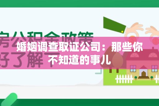 龙文婚姻调查取证公司：那些你不知道的事儿
