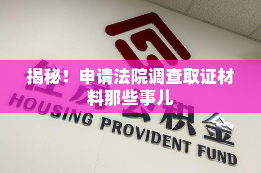 龙文揭秘！申请法院调查取证材料那些事儿