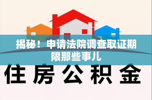 龙文揭秘！申请法院调查取证期限那些事儿