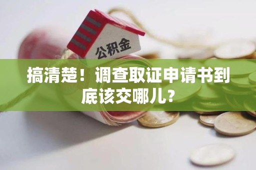 龙文搞清楚！调查取证申请书到底该交哪儿？