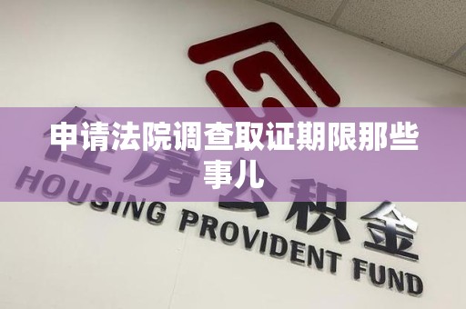龙文申请法院调查取证期限那些事儿