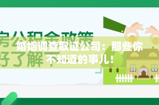 龙文婚姻调查取证公司：那些你不知道的事儿！