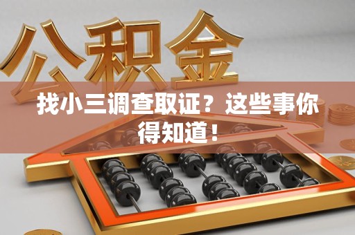 龙文找小三调查取证？这些事你得知道！