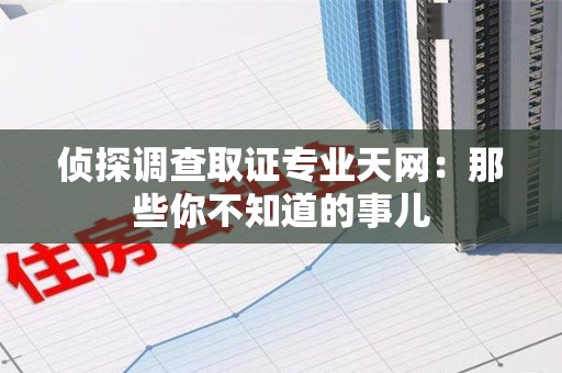 龙文侦探调查取证专业天网：那些你不知道的事儿