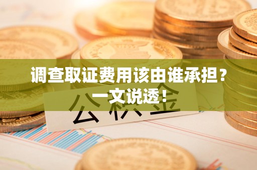 龙文调查取证费用该由谁承担？一文说透！