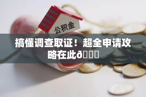 龙文搞懂调查取证！超全申请攻略在此😎