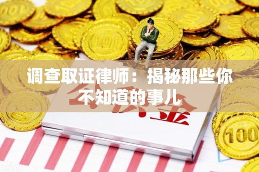 龙文调查取证律师：揭秘那些你不知道的事儿