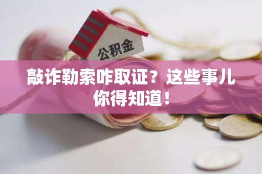 龙文敲诈勒索咋取证？这些事儿你得知道！