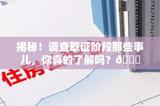 龙文揭秘！调查取证阶段那些事儿，你真的了解吗？😎