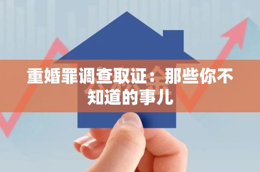 龙文重婚罪调查取证：那些你不知道的事儿