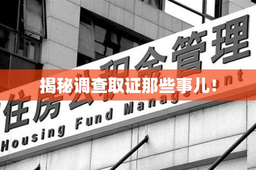 龙文揭秘调查取证那些事儿！