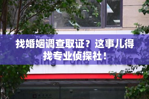 龙文找婚姻调查取证？这事儿得找专业侦探社！