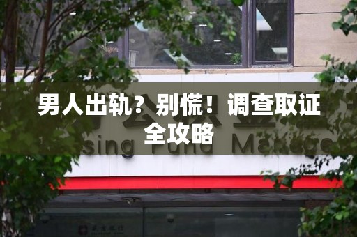 龙文男人出轨？别慌！调查取证全攻略