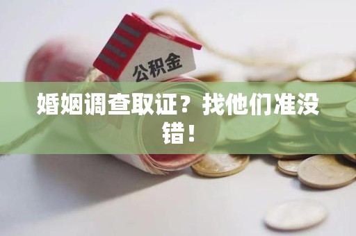 龙文婚姻调查取证？找他们准没错！