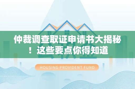 龙文仲裁调查取证申请书大揭秘！这些要点你得知道