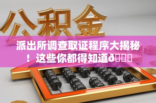 龙文派出所调查取证程序大揭秘！这些你都得知道😉