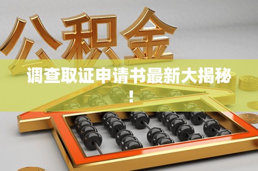 龙文调查取证申请书最新大揭秘！