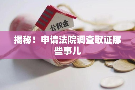 龙文揭秘！申请法院调查取证那些事儿